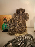 Hand-Cast Solid Brass St. Michael Plaque – Christian Home Altar Icon