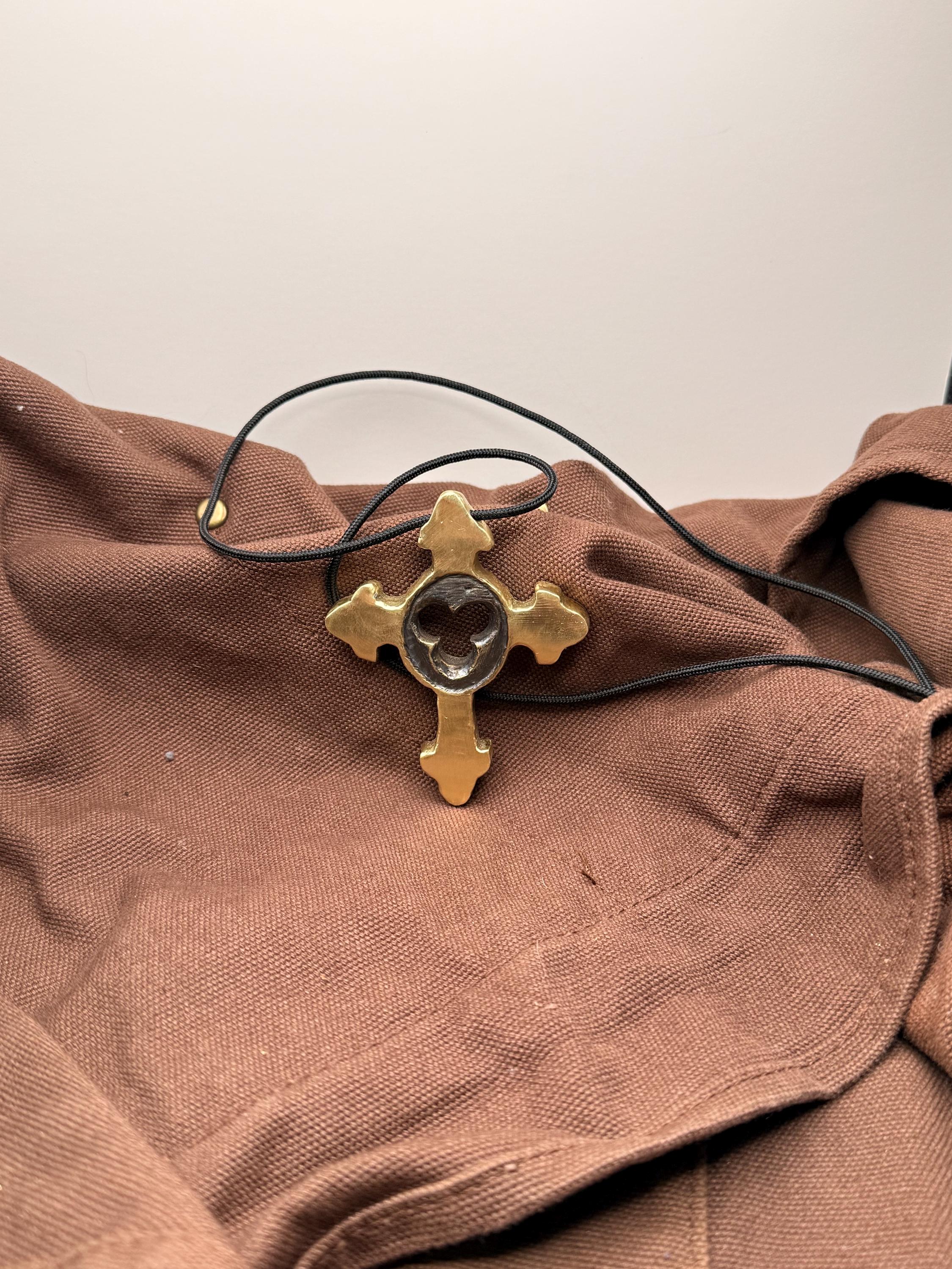 Hand-Cast Brass Cross Necklace | Neo Gothic Christian Pendant