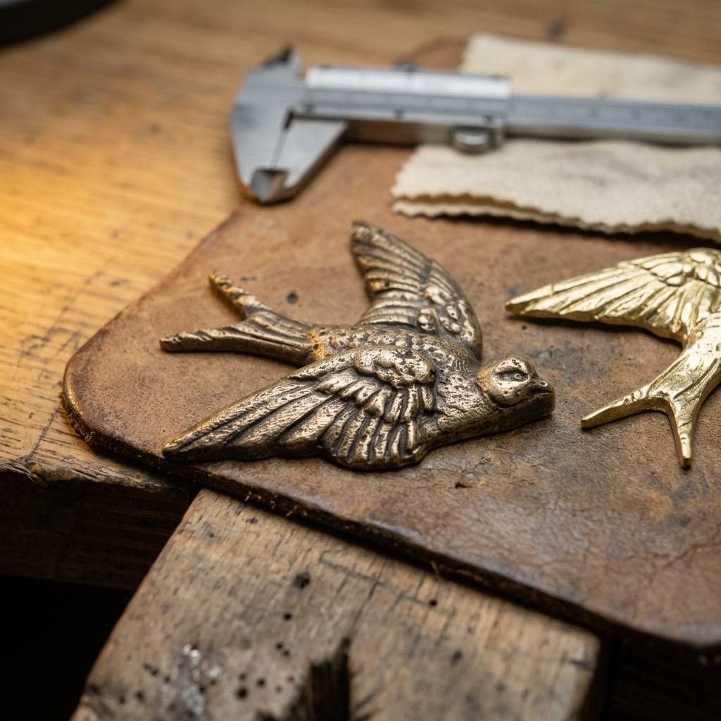 Solid Brass Flying Swallow Wall Decor | Vintage Style Bird Plaque | Rustic Farmhouse Accent