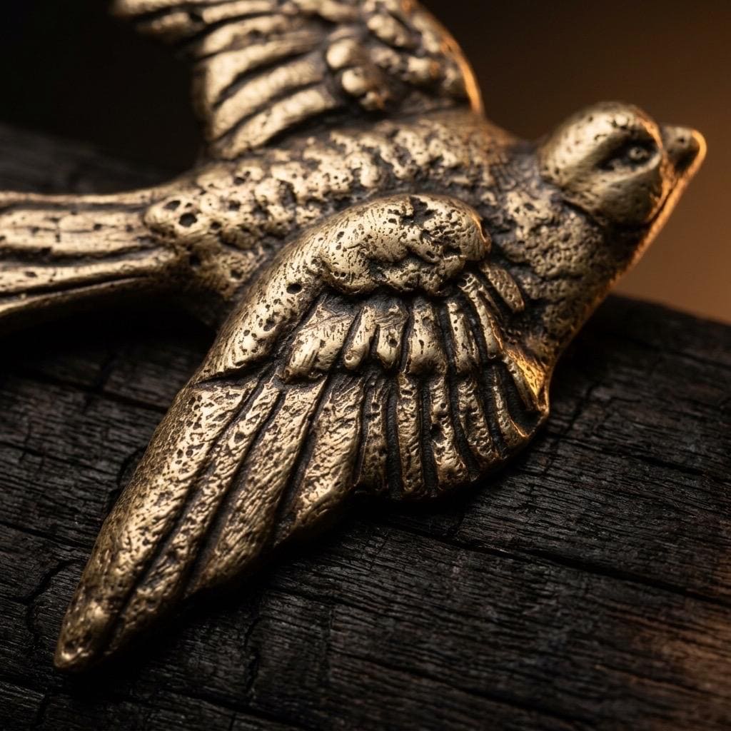 Solid Brass Flying Swallow Wall Decor | Vintage Style Bird Plaque | Rustic Farmhouse Accent
