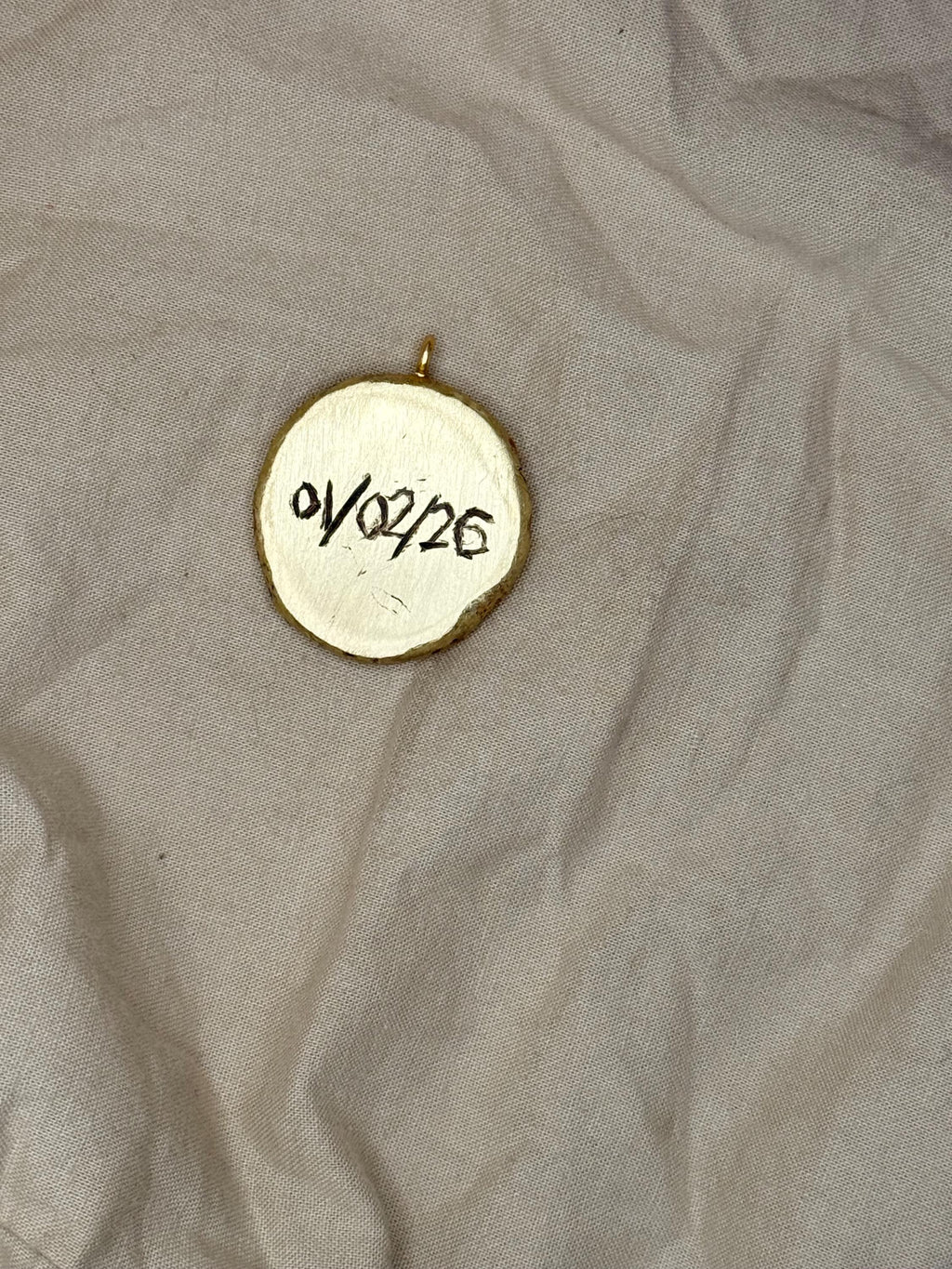 Hand Engraved Brass Flower Pendant Necklace – Personalized Botanical Jewelry